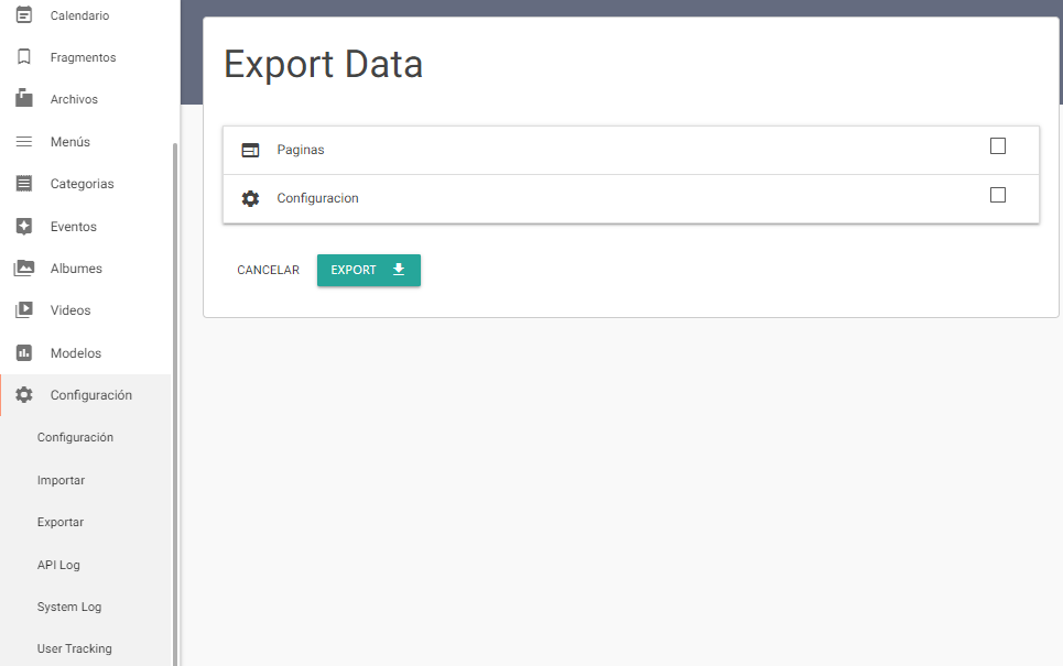Data Export Functionality
